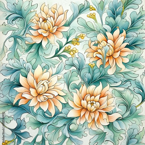 Tiles of different flowers in varied colors