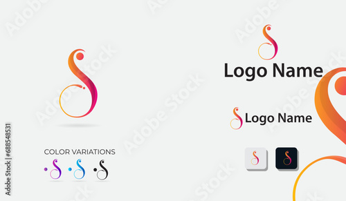 S letter logo design. Colorful s logo. Font. Lettering logo. Script. S vector art. Creative and colorful logo design template. Company