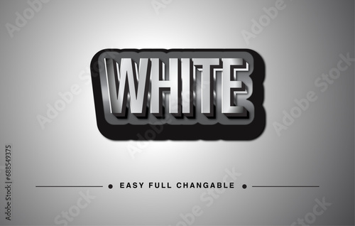 White editable text effect, Vector font style photo