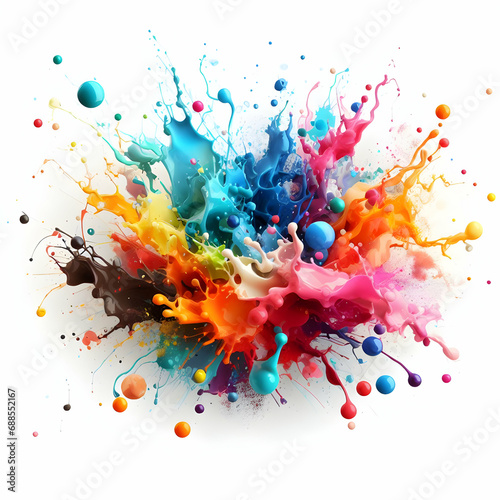 torbellino de colores y gotas de pintura