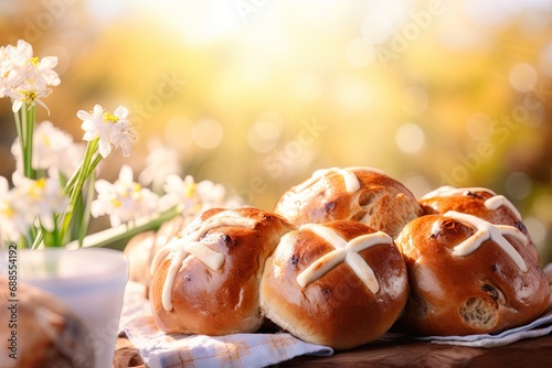 Hot Cross Buns. Easter holiday food. 