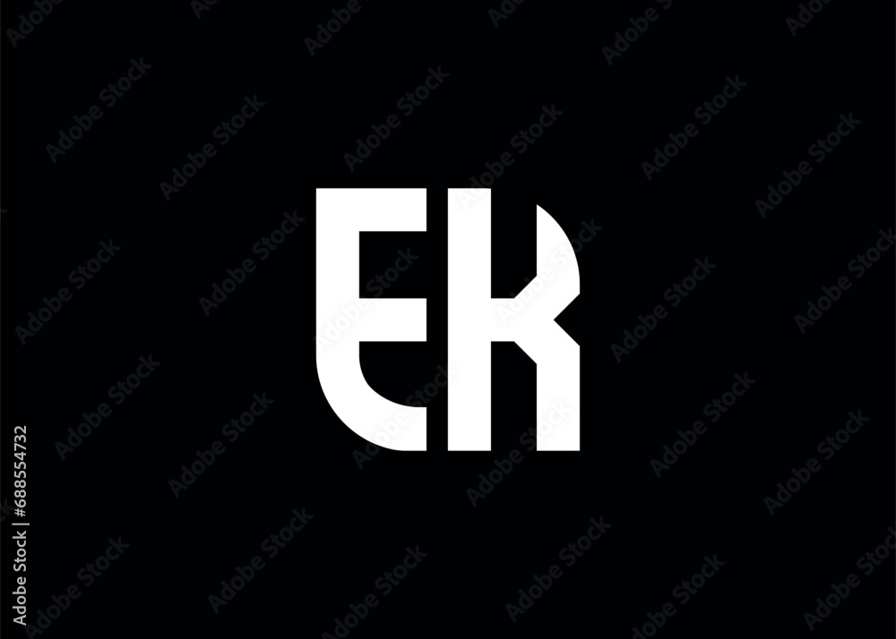 Monogram Letter EK Logo Design vector template Monogram Letter EK Logo Design vector template