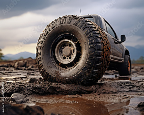 Muddy Mastery, Tire Triumph in Off-Road Adventures, 