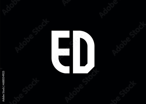 Monogram Letter ED Logo Design vector template