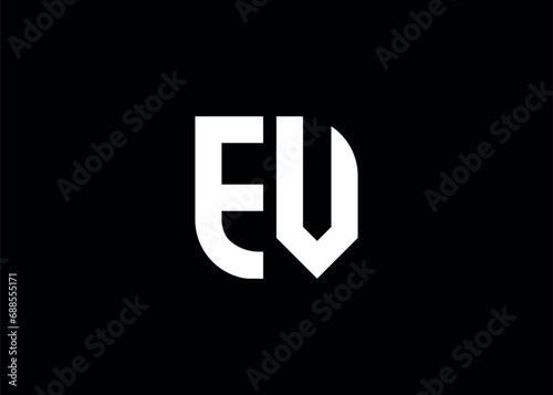 Monogram Letter EV Logo Design vector template