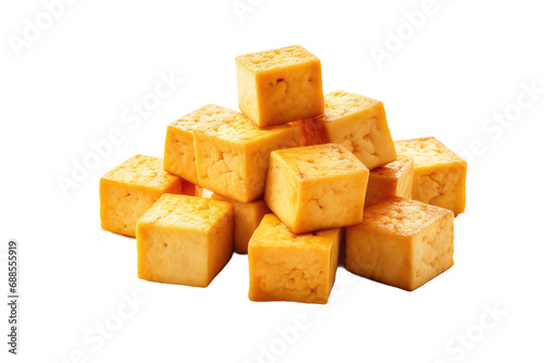 Tantalizing Tofu Delights: Creative Recipes with Tofu Cubes isolated on transparent background