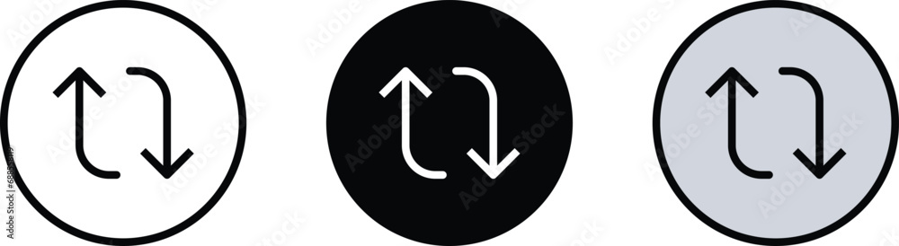 Retweet, Repost, Share Post Icon collection lined, isolated and colored version. Vector Illustration