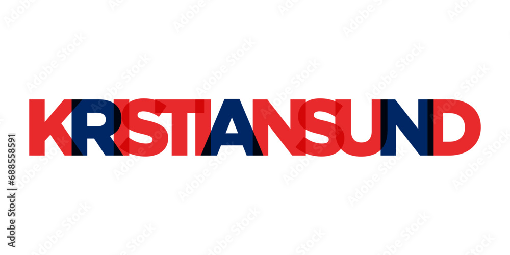 Kristiansund in the Norway emblem. The design features a geometric style, vector illustration with bold typography in a modern font. The graphic slogan lettering. Kristiansund in the Norway emblem. The design features a geometric style, vector illustration with bold typography in a modern font. The graphic slogan lettering.