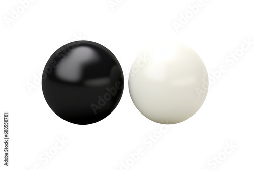 Elegant Contrast: Stylish Decor with White and Black Balloon isolated on transparent background