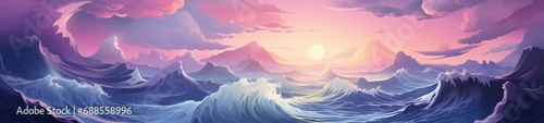 Dive into Stylized Waves Style Backgrounds—abstract, stylized portrayals of ocean waves, offering a visual immersion into the rhythmic dance of the sea.