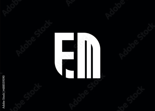 Monogram Letter FM Logo Design vector template