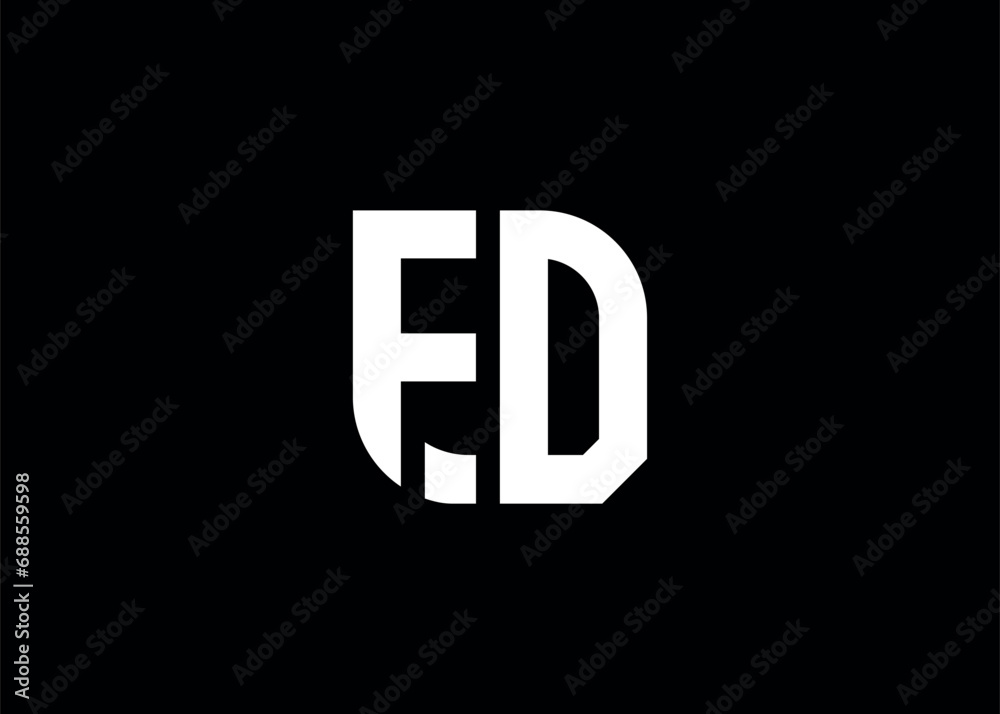 Monogram Letter FD Logo Design vector template Monogram Letter FD Logo Design vector template