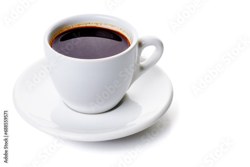 cup of cold yesterdays coffee. object isolated on a white background