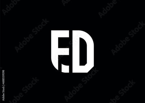 Monogram Letter FD Logo Design vector template