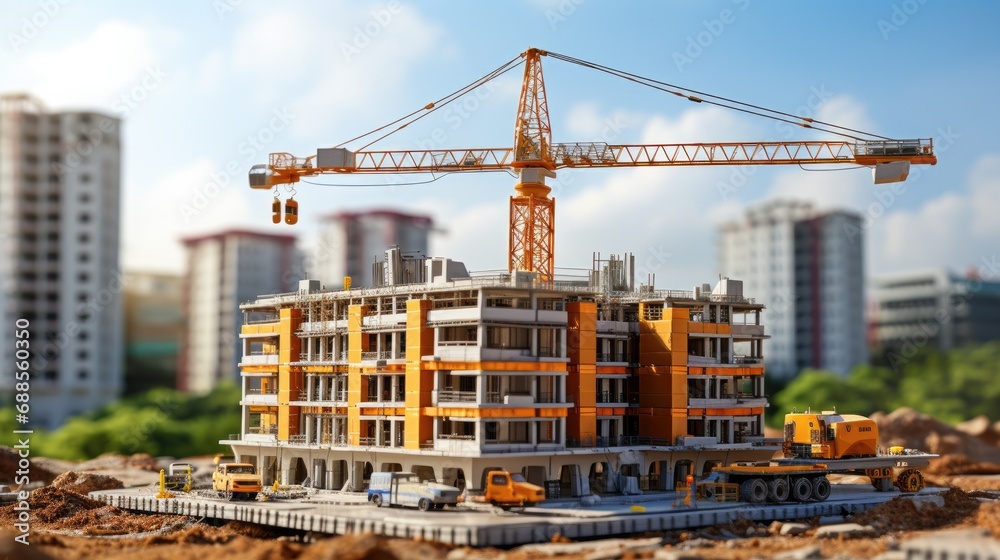 建築業界で活躍するクレーン