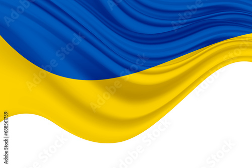 3d illustration flag of Ukraine. Ukraine flag isolated on white background.
 photo