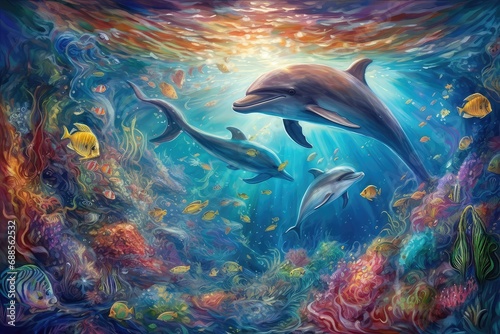 beautiful sea world backdrop for underwater fun and joy © Align
