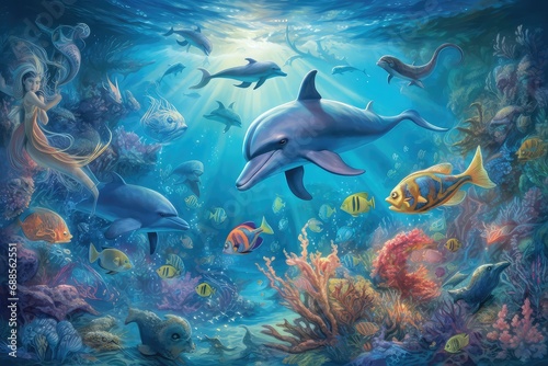 wildlife undersea world background for aquatic adventure © Align