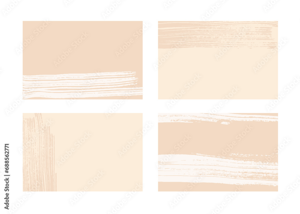 Set of beige abstract backgrounds. Vector illustration.