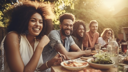 group of friends enjoying food party a cheerful mealtime memories