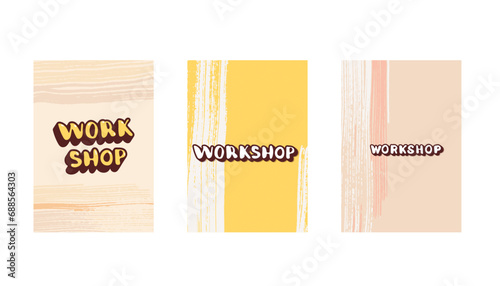 Workshop handwritten lettering banner. Vector illustration.