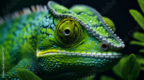 green lizard on a branch  chameleons reptiles