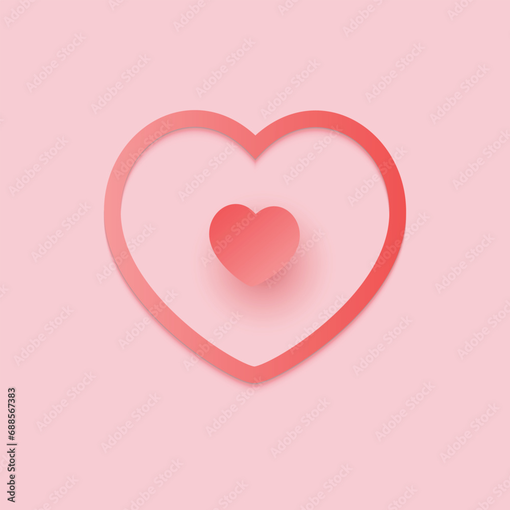 Heart vector icon, Love symbol. Valentine's Day sign, emblem isolated on background.