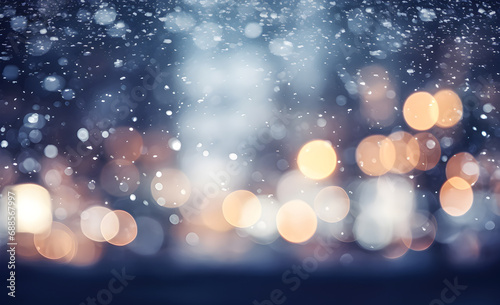 Lighting and snow blurred background