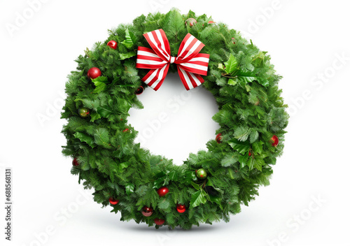Christmas Wreath, Isolated, White Background, Festive Decor, Holiday Ornament, Xmas Wreath, Decorative Wreath, Winter Decoration, Seasonal Adornment, Wreath 