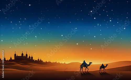 Illustrative Islamic background and greeting card