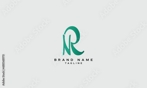 NR, RN, Abstract initial monogram letter alphabet logo design