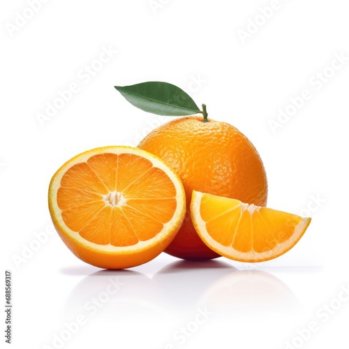 Orange with Half and Slice