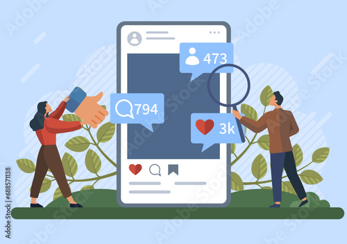 Social media. Vector illustration. Announcing new products through social media channels increases visibility Promotion through social media platforms helps reach larger audience Effective management