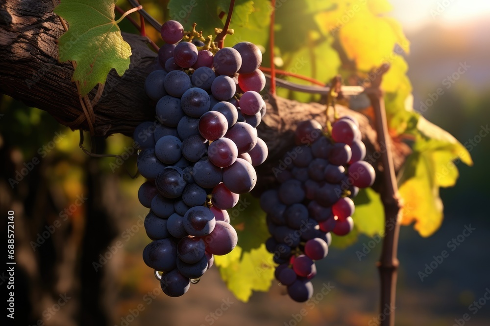 Ripening of red vines for wine production