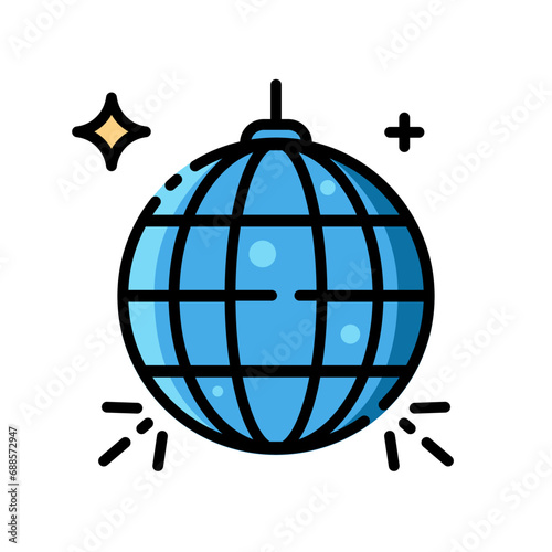 Disco ball icon color style vector illustration