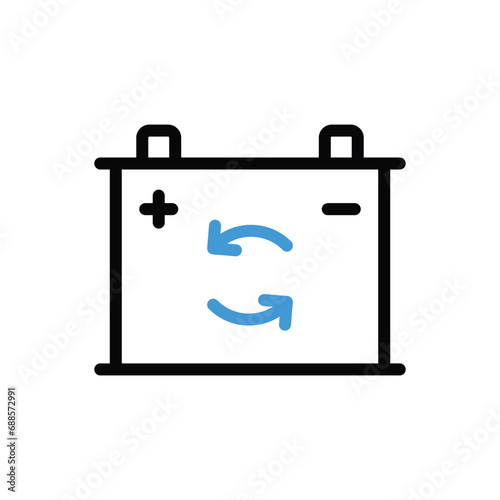 Battery refresh icon vector stock illustration