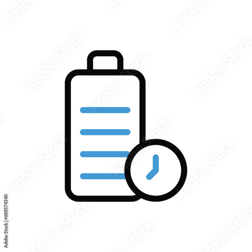 Battery timing icon vector stock illustration