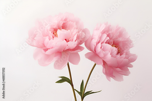 Fototapeta Naklejka Na Ścianę i Meble -  pink peony on a white background generated AI