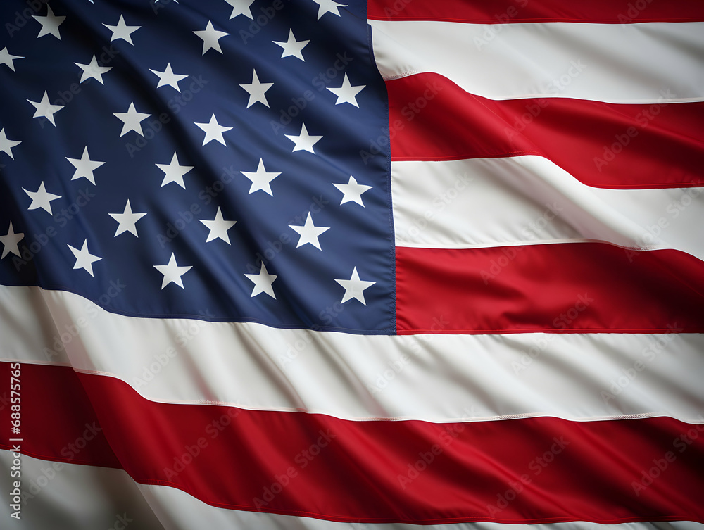 Naklejka premium United state of america national flag background, USA flag weaving made by silk cloth fabric, USA background, ai generated image