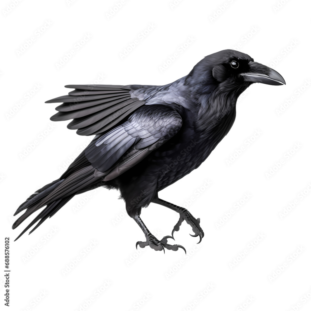 Fototapeta premium Crow isolated on transparent background