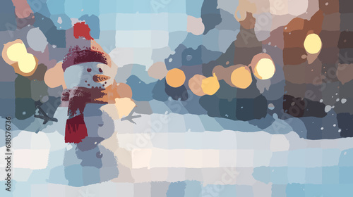 snowman with snowflakes