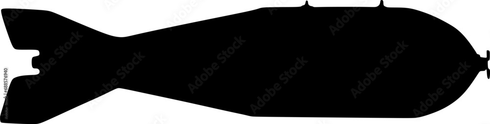 Silhouette vector illustration of a missile. Silhouette vector illustration of a missile.