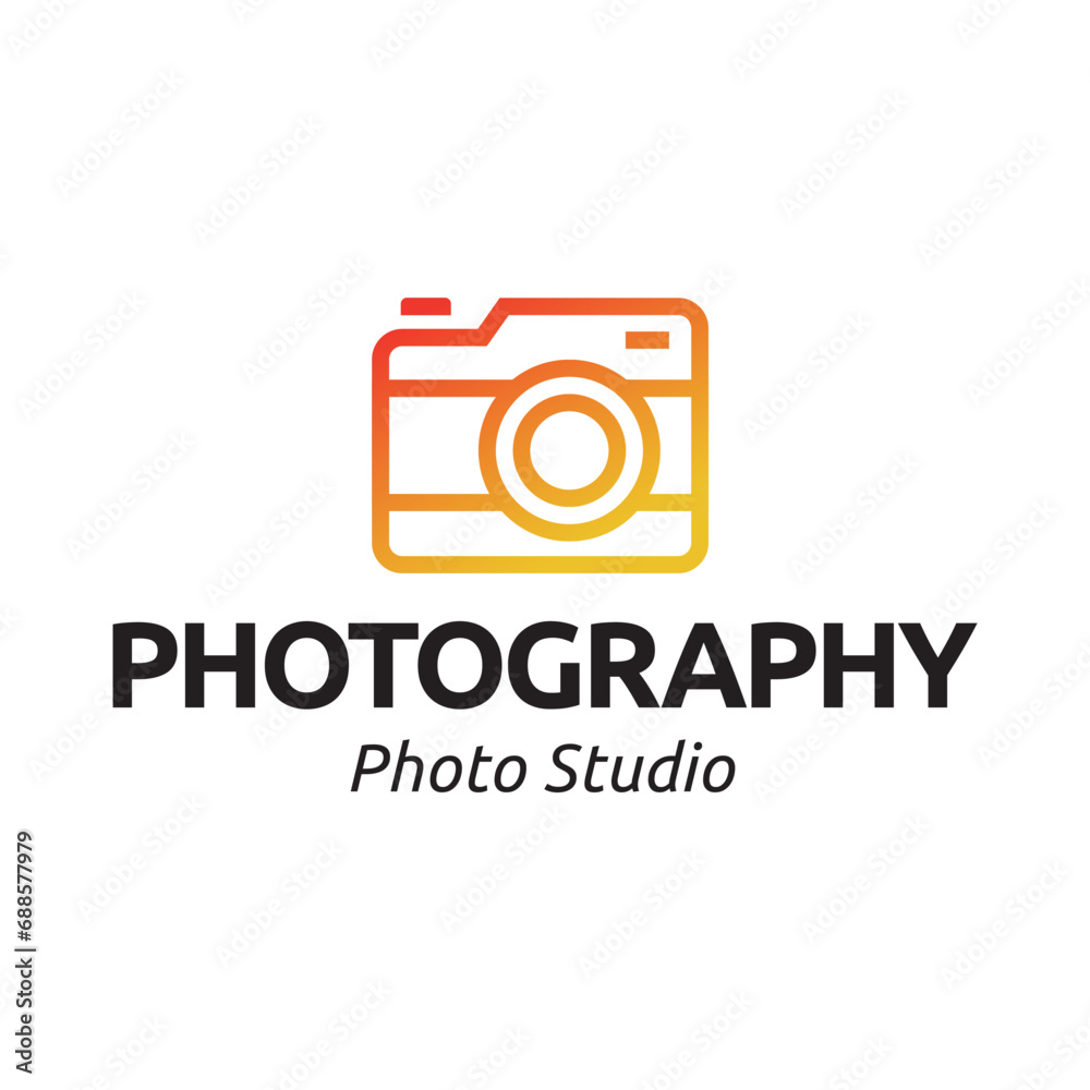 Photography logo. Camera logo vector design on a white background. 