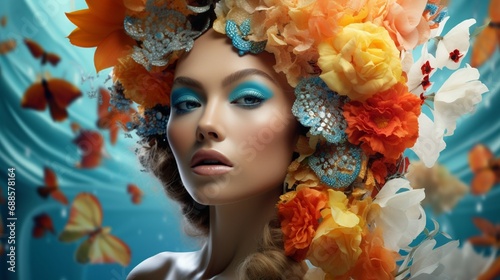 Embrace the power of AI-generated high-quality images to enrich your marketing materials in the fashion and cosmetics industries, highlighting the latest in fashion and beauty. photo