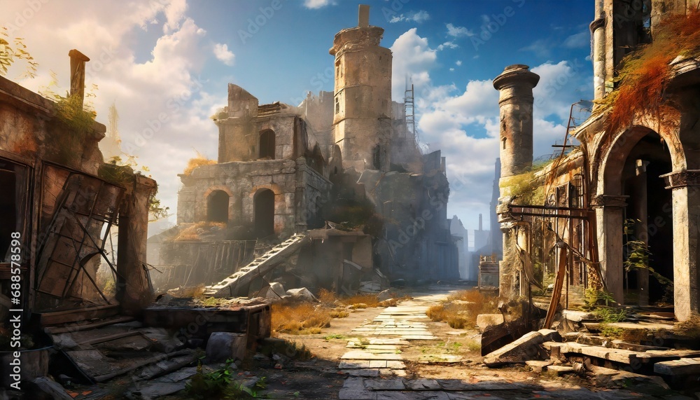 fantasy abandoned city day