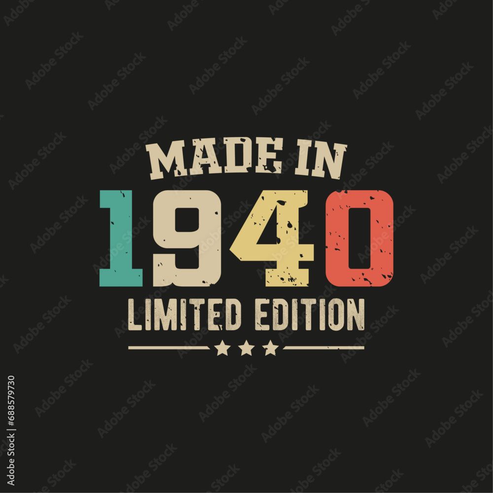 Made in 1940 limited edition t-shirt design