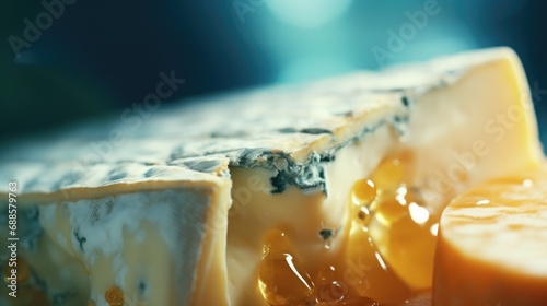 extreme close up slice of cheese