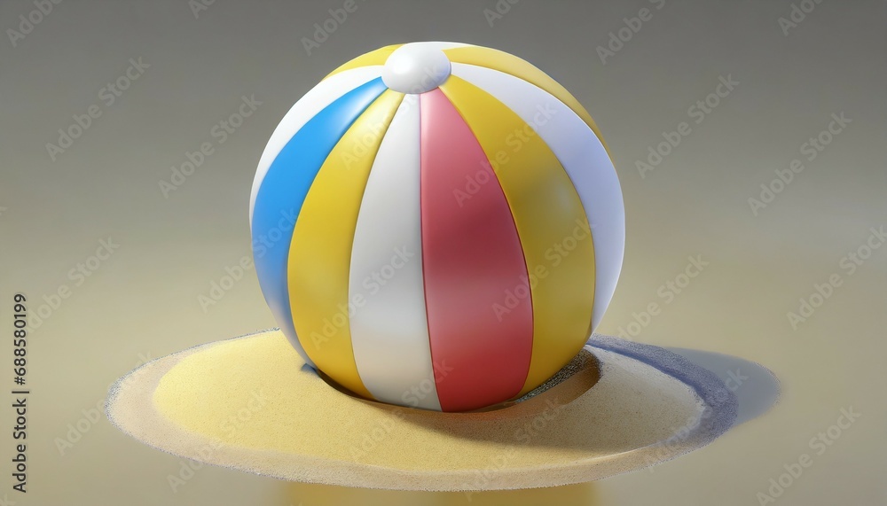 beach ball with colorful 3d rendering icon for website or app or game fun and simple beach ball