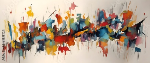 Abstract background of watercolor splashes and blots in different colors
