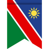 Namibia flag or pennant isolated on white background. Pennant flag icon.